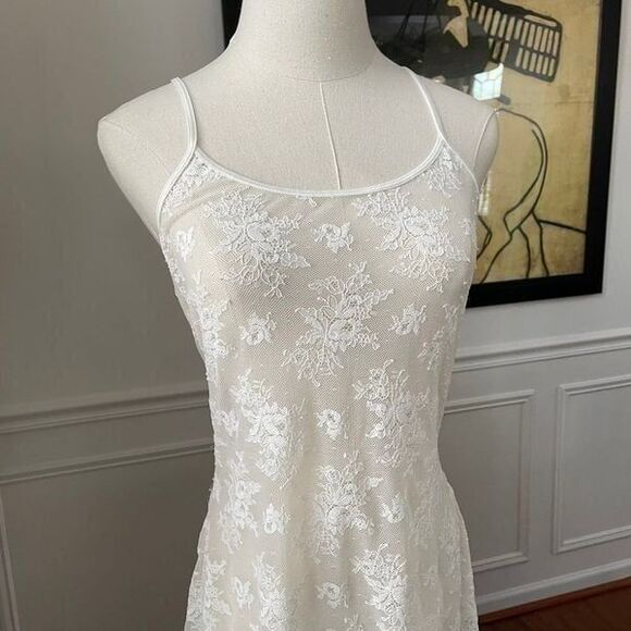 Victoria's Secret stretchy sheer lace chemise ivory Small - Picture 5 of 9